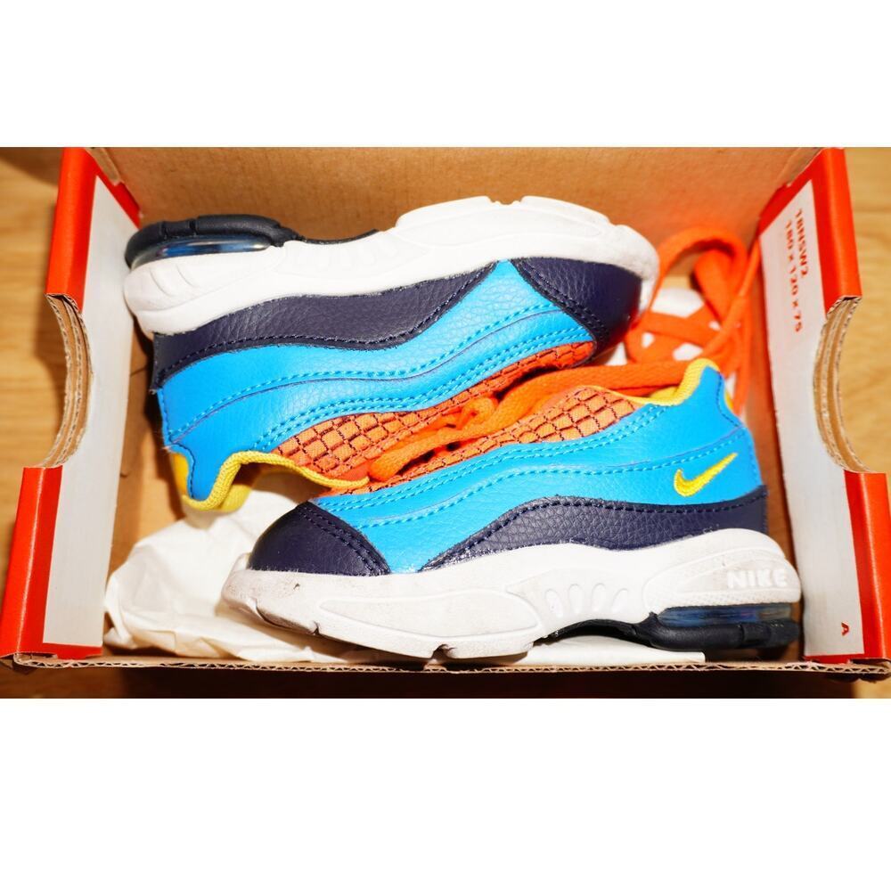 Nike Air Max 95 Toddler Size 4C Bright Crimson Amarillo Blue Kids Shoes